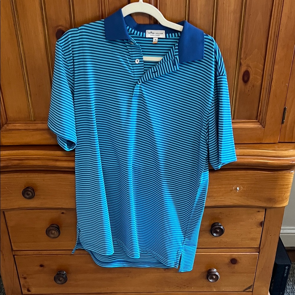 Peter Millar Vibrant Blue Striped Polo